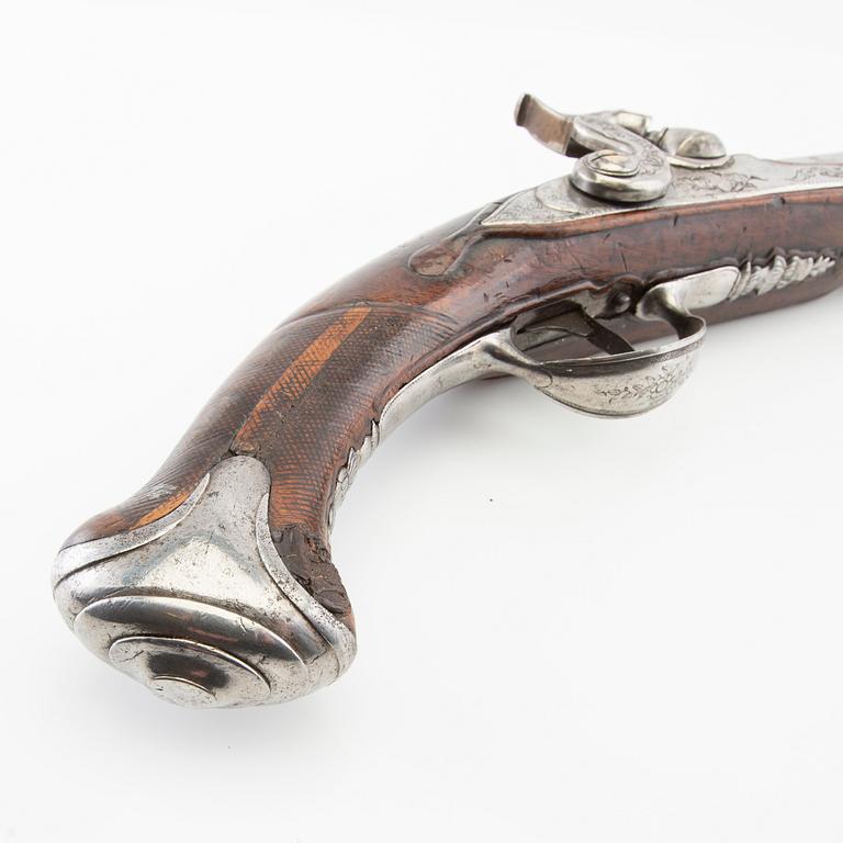 Percussion pistol, converted from flintlock, 18th century.