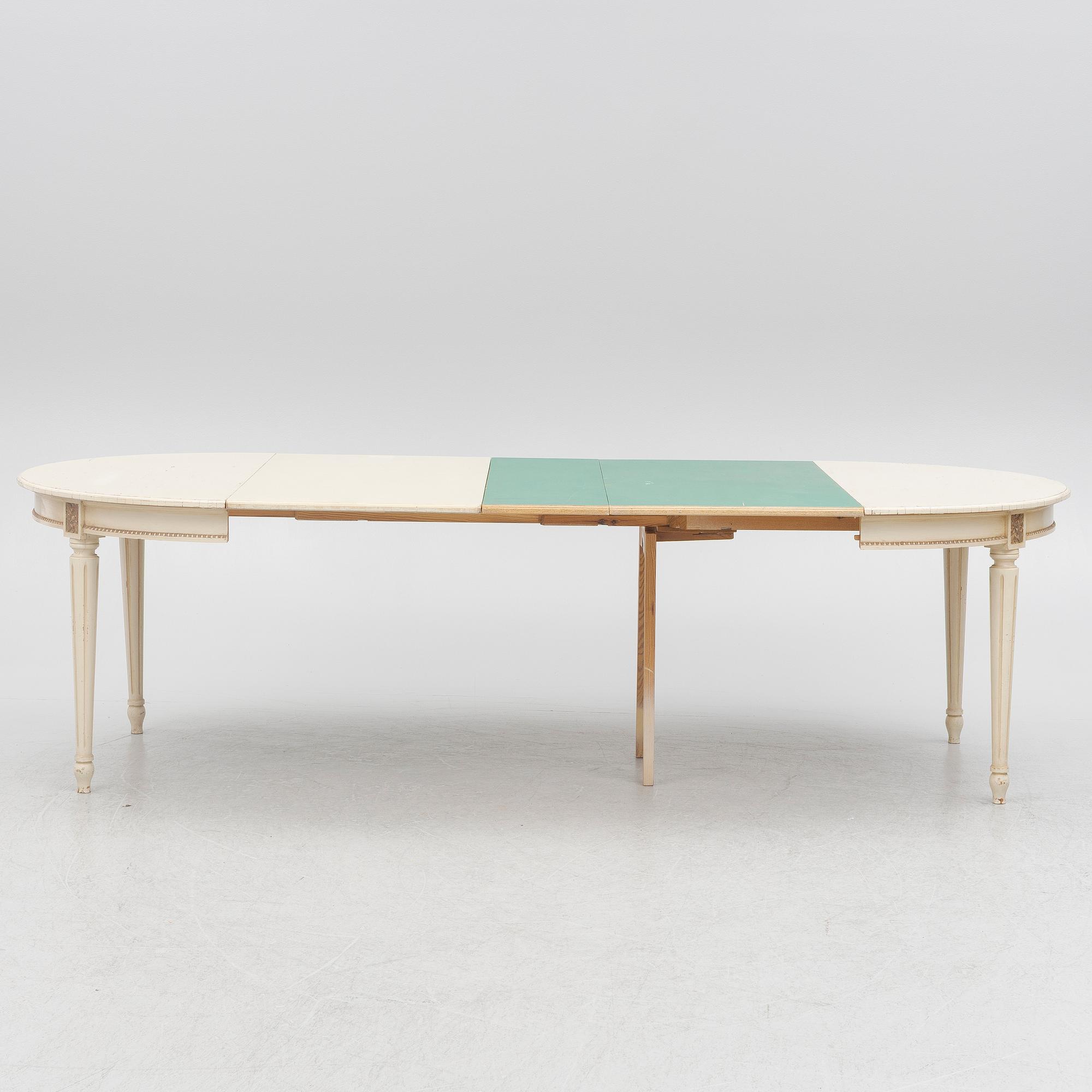 Dining group, 10 pieces, Gustavian style, 20th century.