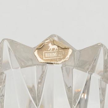 Aimo Okkolin, skål, "Näckros", signerad Aimo Okkolin Riihimäen Lasi Oy.