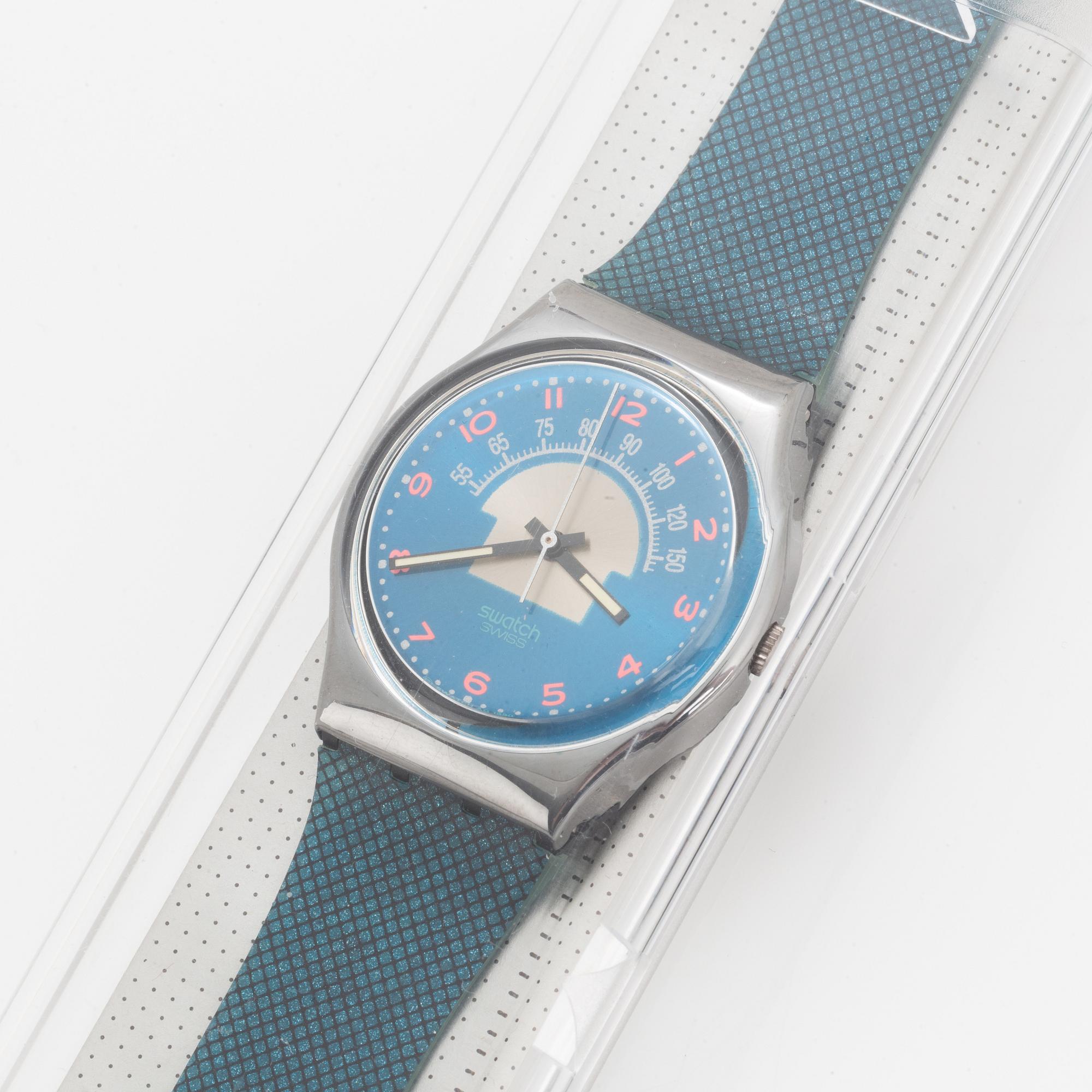 Swatch, Blue Tune, wristwatch, 34 mm.