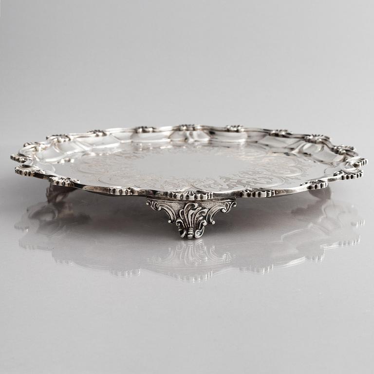 Hands & Son, presenterfat/salver, silver, London 1859.