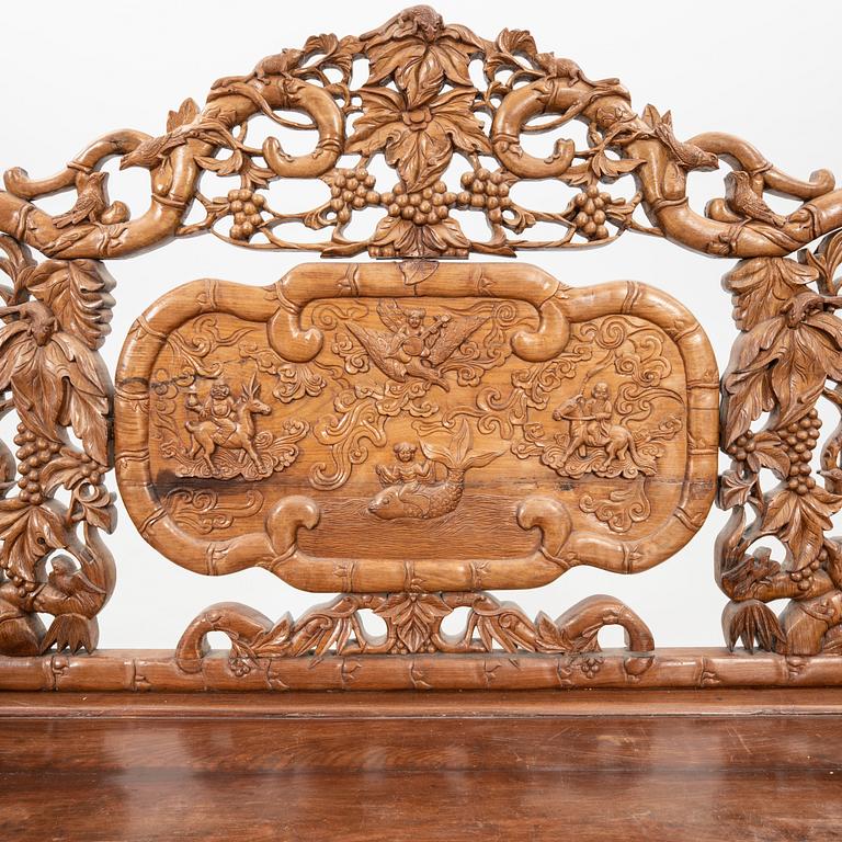 A Chinese hardwood sofa, first half of the 20th century.