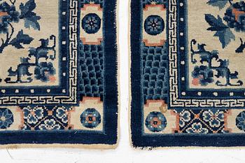 A pair of Baotou rugs, China, c. 120 x 64 cm.