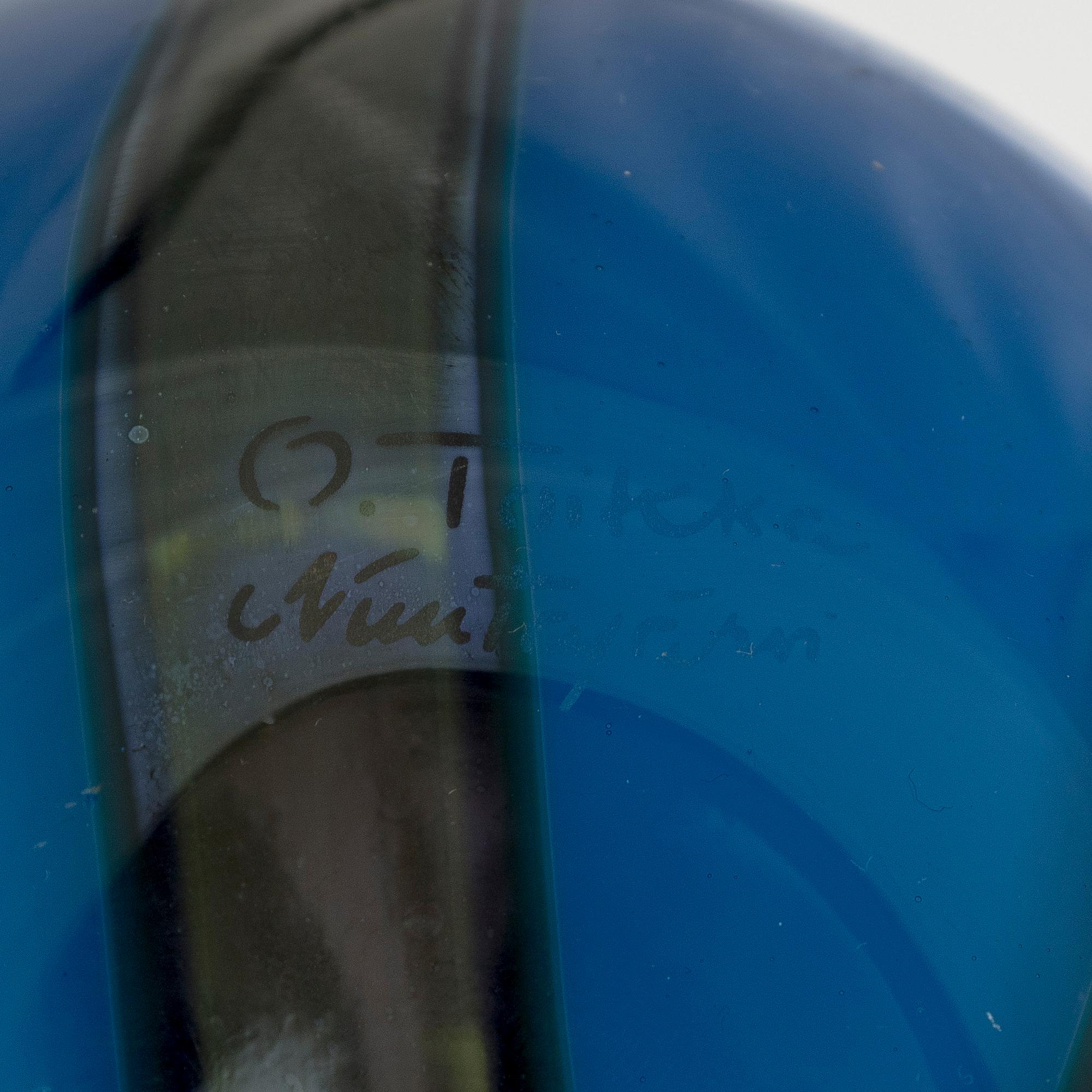 Oiva Toikka, a glass bird, Bulrush Curlew (Taivaanvuohi) 2004–2008, signed O. Toikka Nuutajärvi.