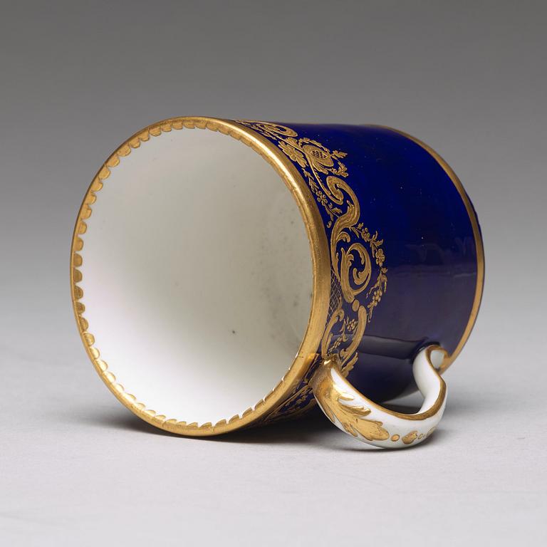 A 'Sèvres' cup and saucer, 18th Century.