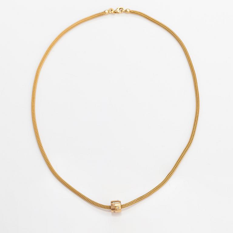 Halsband, 14K guld, diamanter ca 0.04 ct tot. Karl Sandberg, Helsingfors 2000.