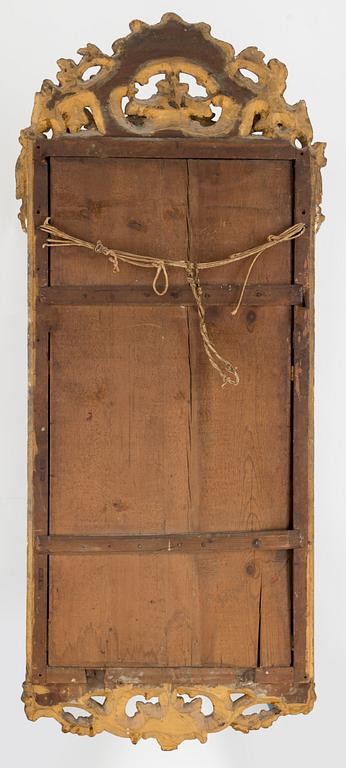 A Swedish Rococo 18th century mirror by Nils Meunier (master in Stockholm 1754-1797).