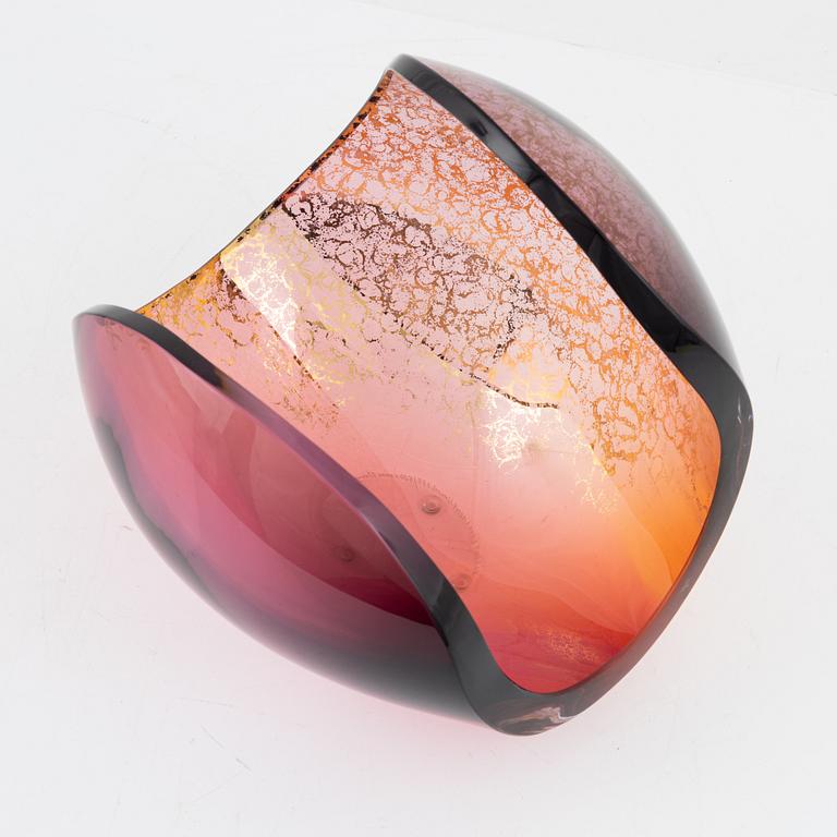 Lena Bergström, a 'Planets' glass sculpture/bowl from Kosta Boda, Sweden. Signed and numbered 275/500.