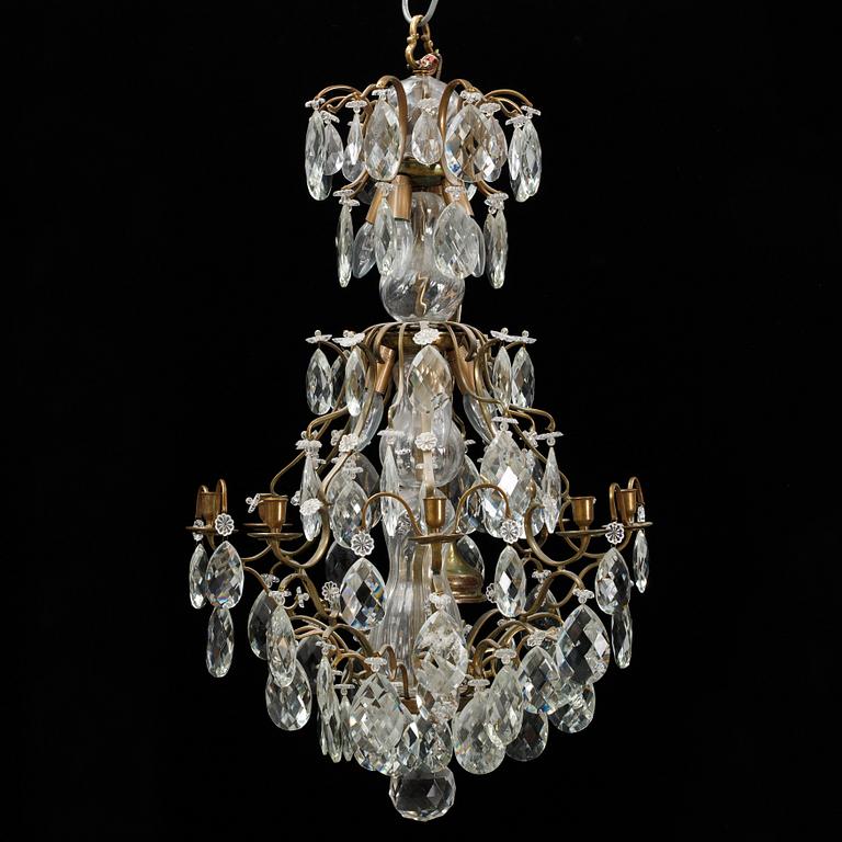 A rococo style chandelier, 20th Century.