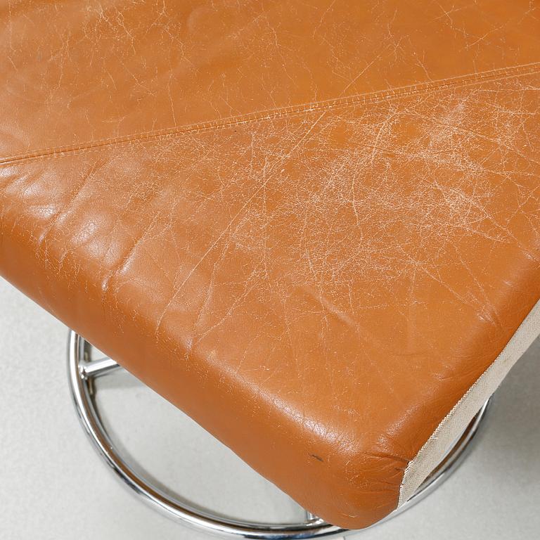 A pair of armchair and foot stools from Ikea, made in the fourth quarter of the 20th century.