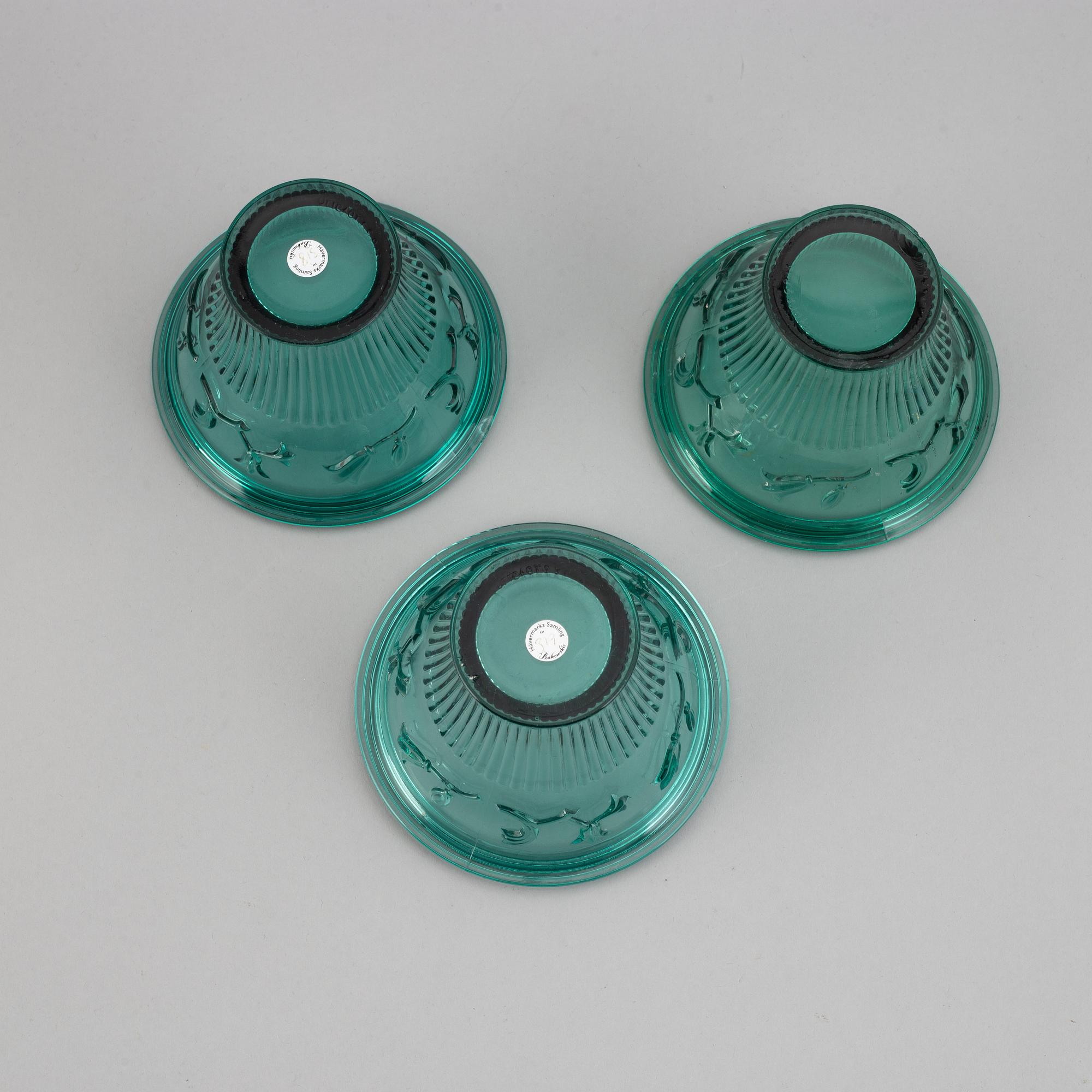 Simon Gate, 3 vases, Orrefors c. 1930.