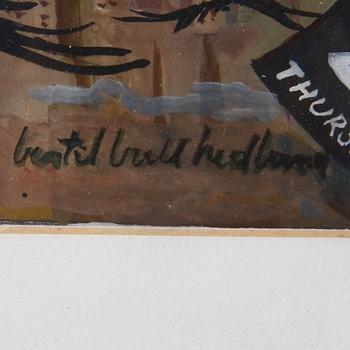 HEDLUND, BERTIL BULL, blandteknik. Sign.