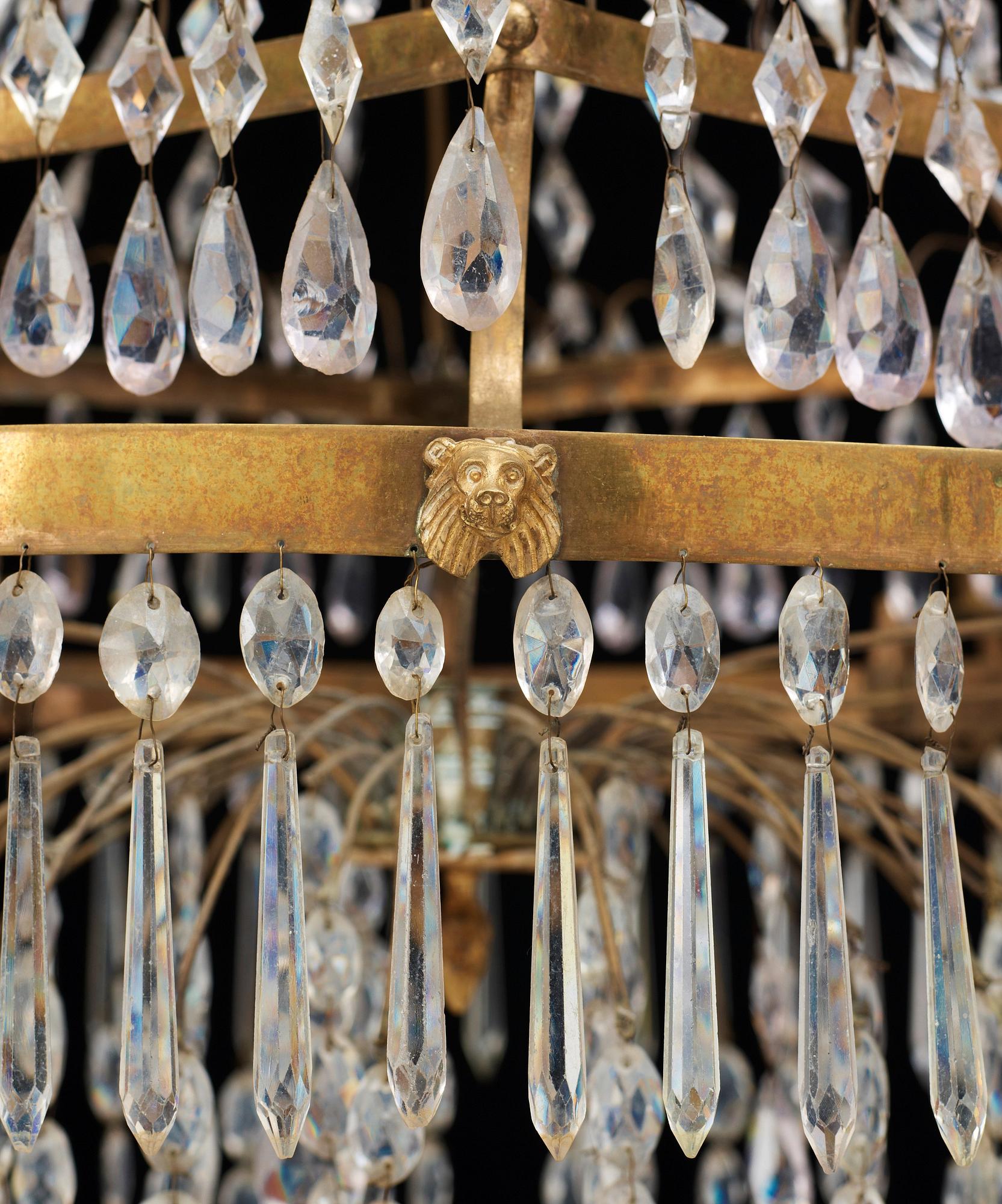 A late Gustavian circa 1800 seven-light chandelier.