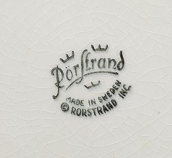 MATSERVISDELAR, 21 delar, flintgods, "Blå Eld", Herta Bengtsson, Rörstrand, 1900-talets andra hälft.