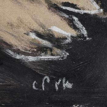 CAMILLA PYK, blandteknik på papper, signerad.