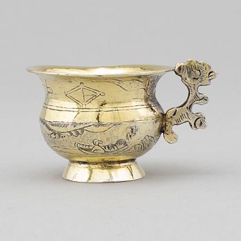 A Russian 18th century silver-gilt charka.