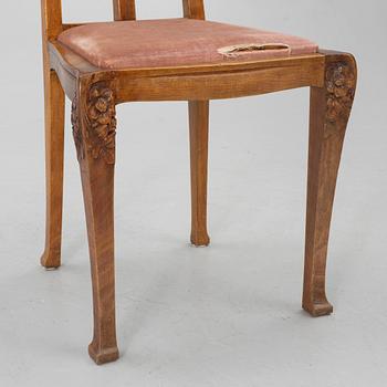 An Art Nouveau desk and chair, early 20th century.