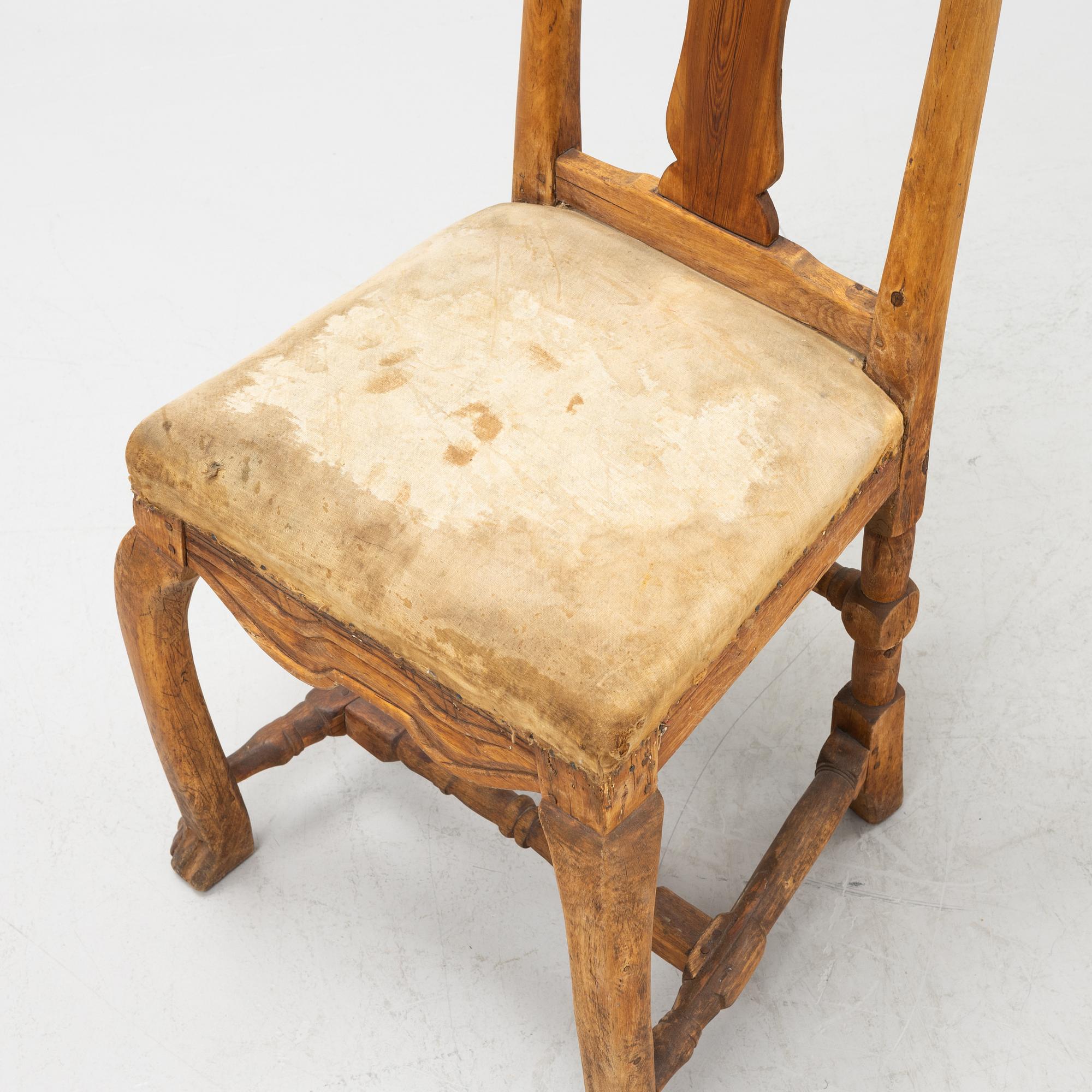 Stolar, ett par, senbarock, 1700-talets första hälft.