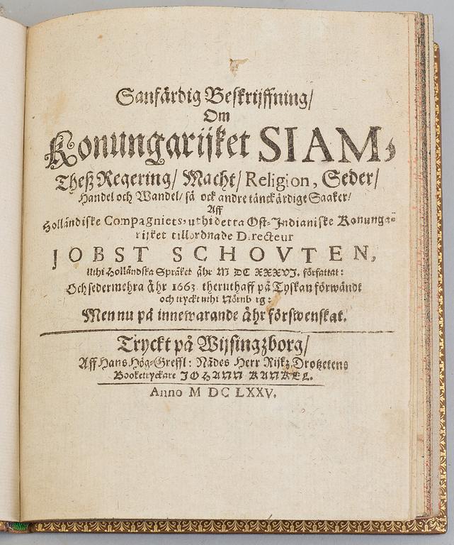 A book about thailand, 17th century.