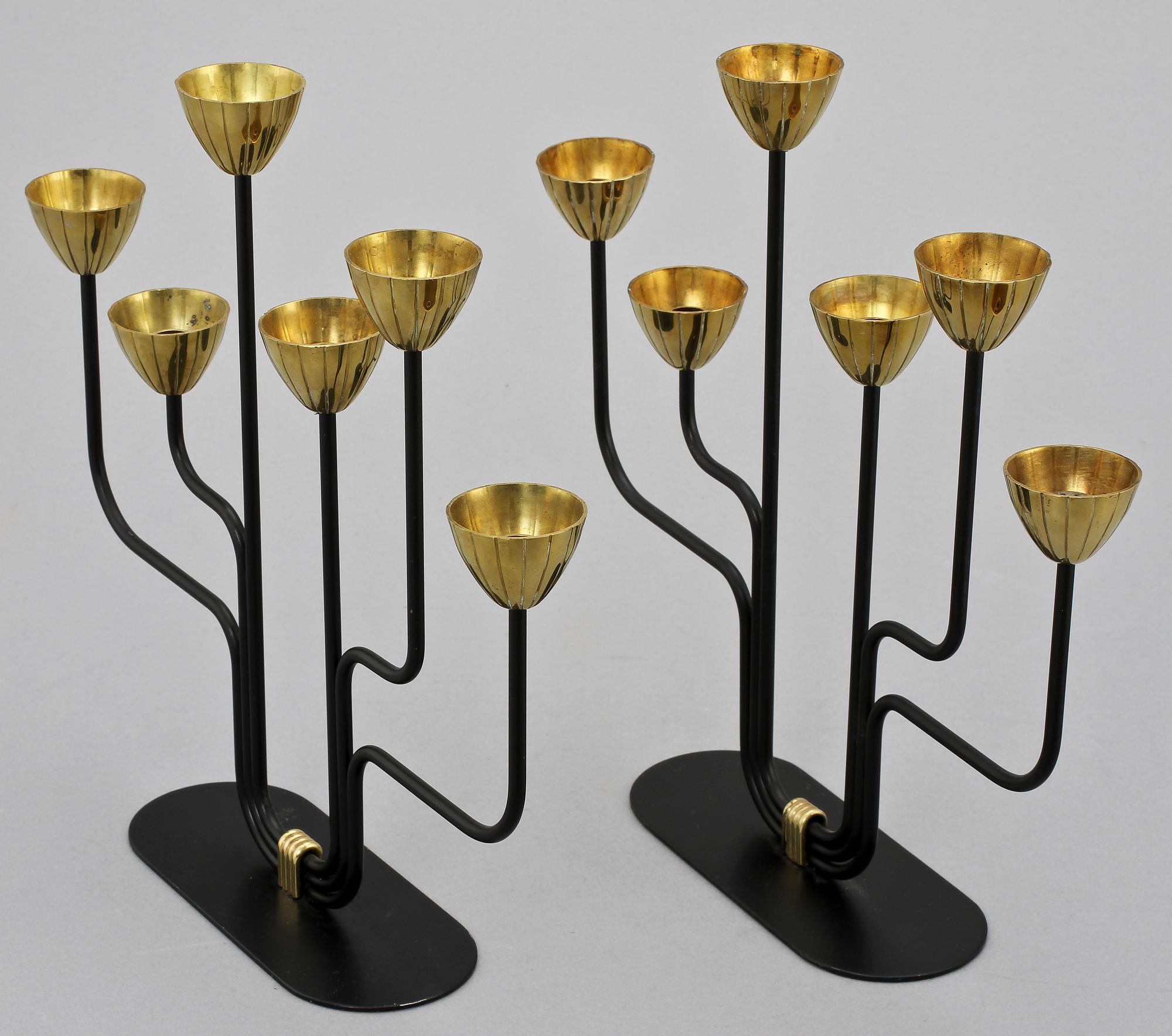 KANDELABRAR, ett par, Gunnar Ander, Ystad Metall, 1900-tal.