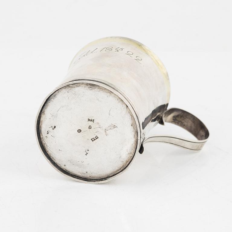 Johan Daniel Blomsterwall, dopmugg, silver, Göteborg 1825.