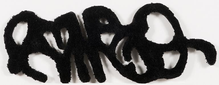 Niina Mantsinen & Romeo, hand tufted rug, laid on board, a tergo digned and dated 2018, numbered 4/5.