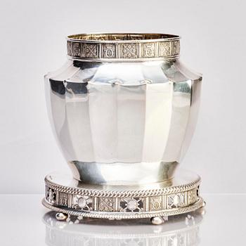 Prins Eugen, a silver vase with stand, firm C.G Hallberg, Stockholm 1925.