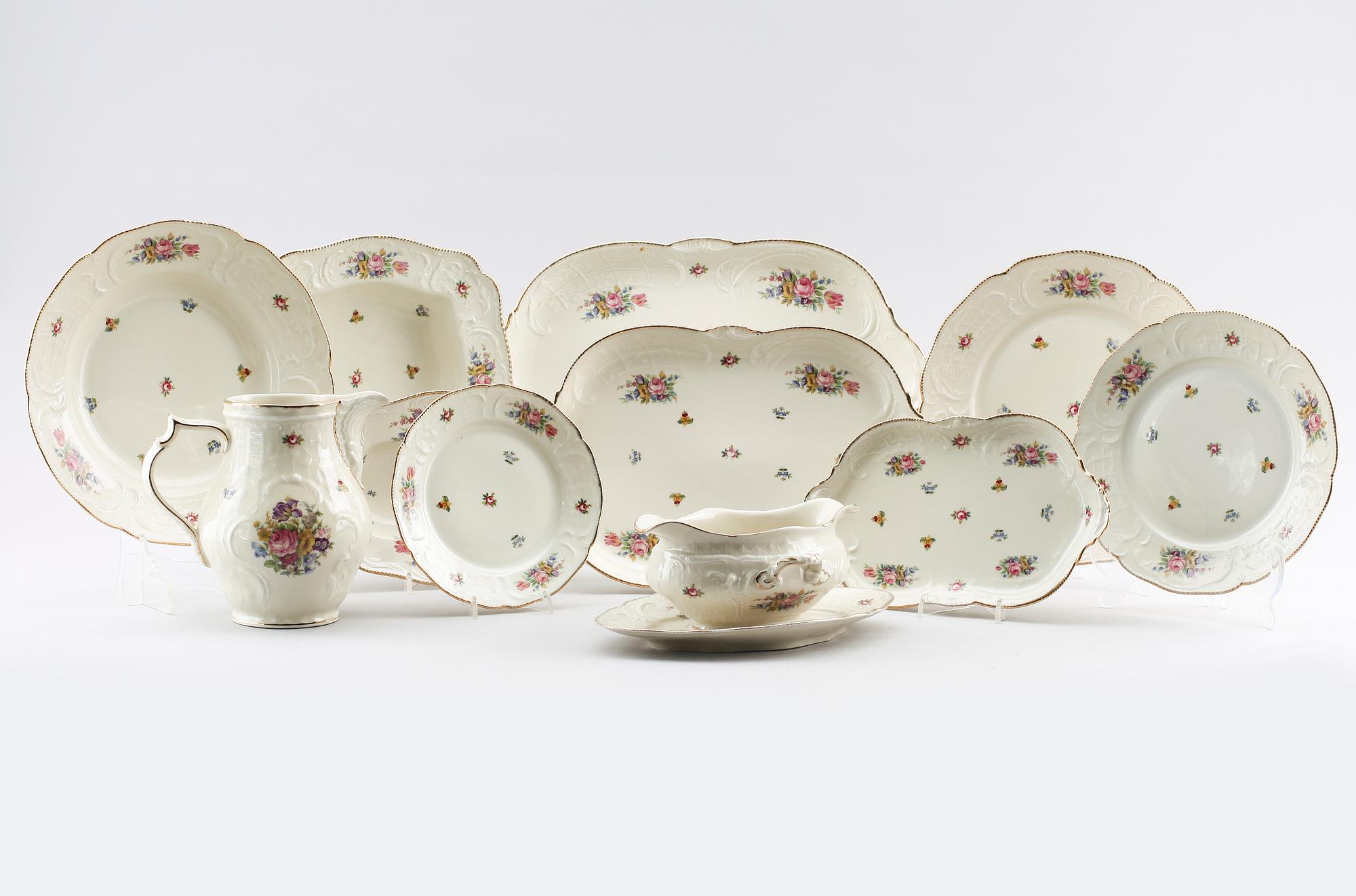MATSERVIS, ca 54 delar, porslin, "Sanssouci", Rosenthal.