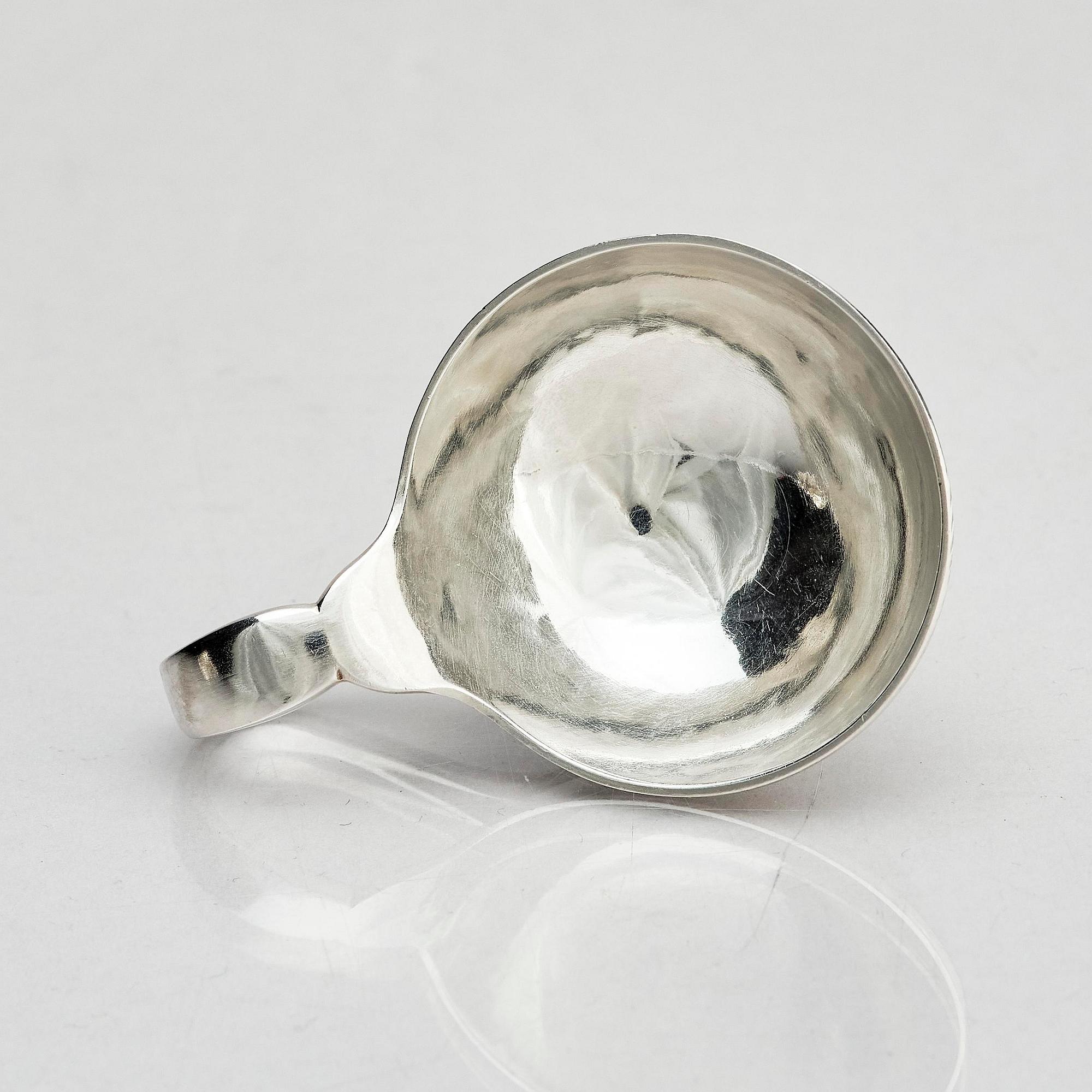 Georg Jensen, salt cellars with spoons, silver, 6 pcs, design no. 110, Copenhagen.
