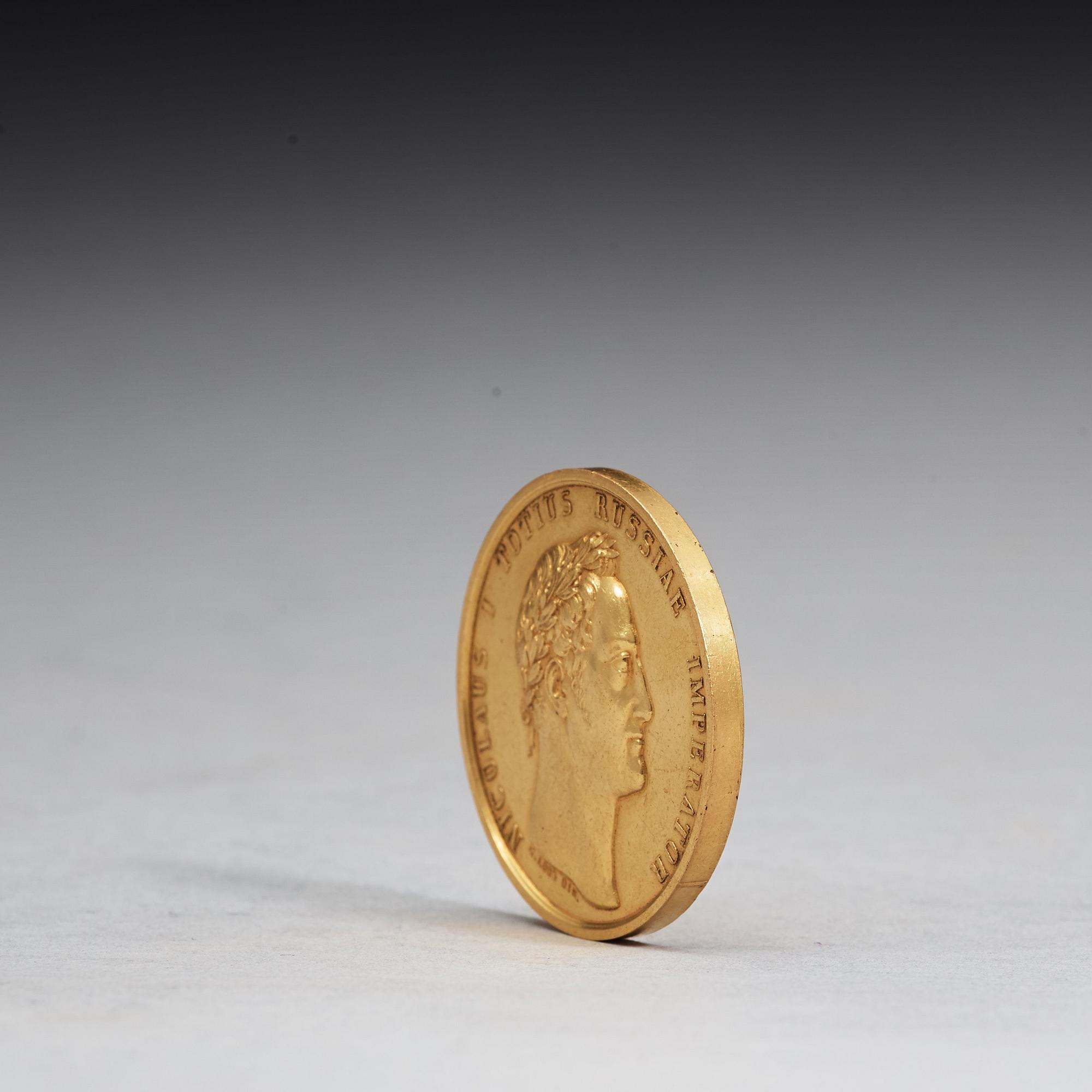 MEDALJ, guld, Nicholas I (1825-1855).