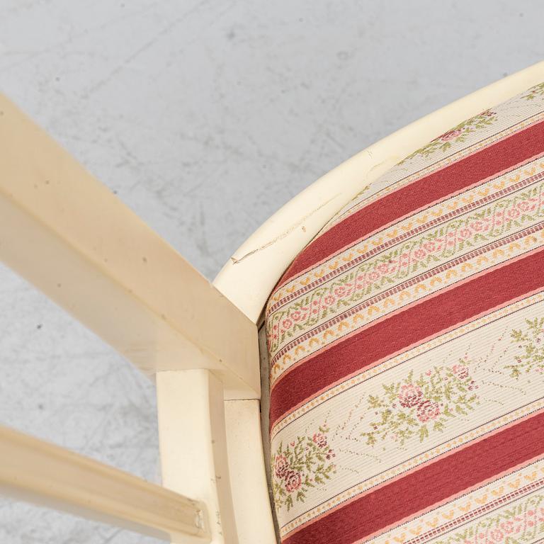 A dining group, 9 pieces, Gustavian style, second half of the 20th century.