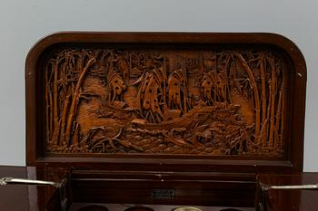 A Chinese wooden bar cabinet, 20th century.