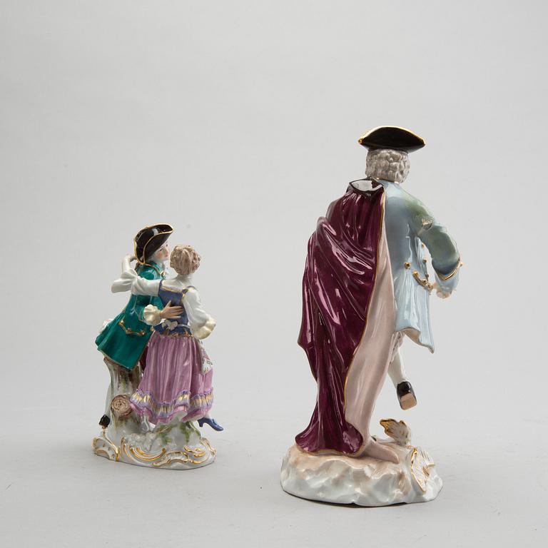 FIGURINER, 2 stycken, porslin, Meissen, Tyskland, 1900-talets första hälft.