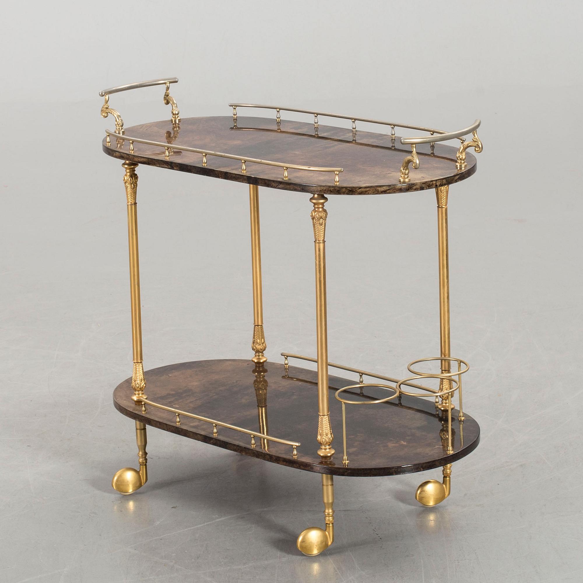 A SERVING TROLLEY ALDO TURA ITALY.