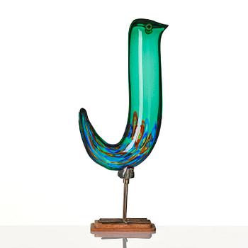 Alessandro Pianon, skulptur, "Pulcino", glas, fågel, Vistosi, Italien, 1960-tal.