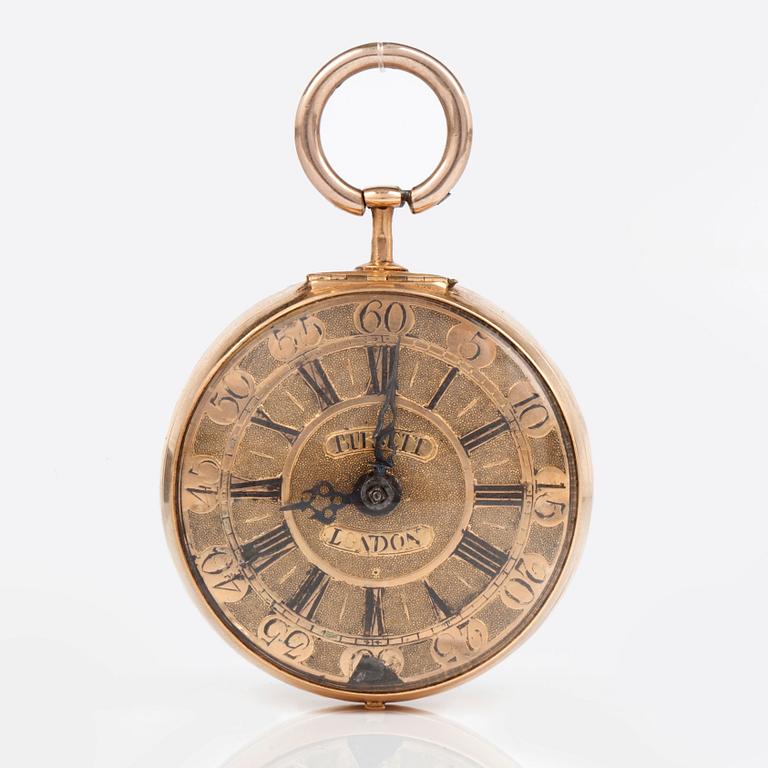 POCKETWATCH, gold, Clarke, London mid 18th century.