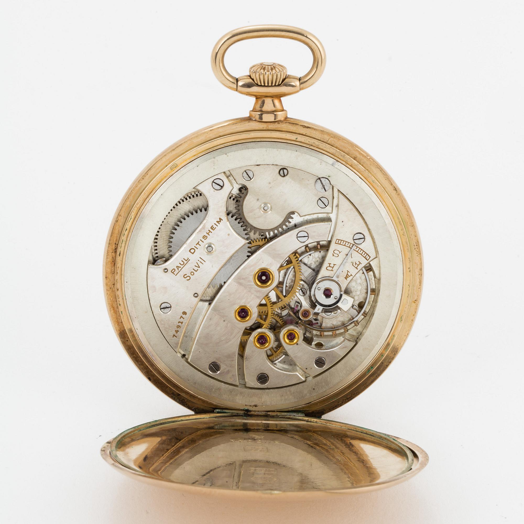 PAUL DITISHEIM SOLVIL, pocket watch, 49 mm.