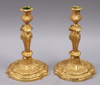 LJUSSTAKAR, Louis XV-stil, 1800-tal.