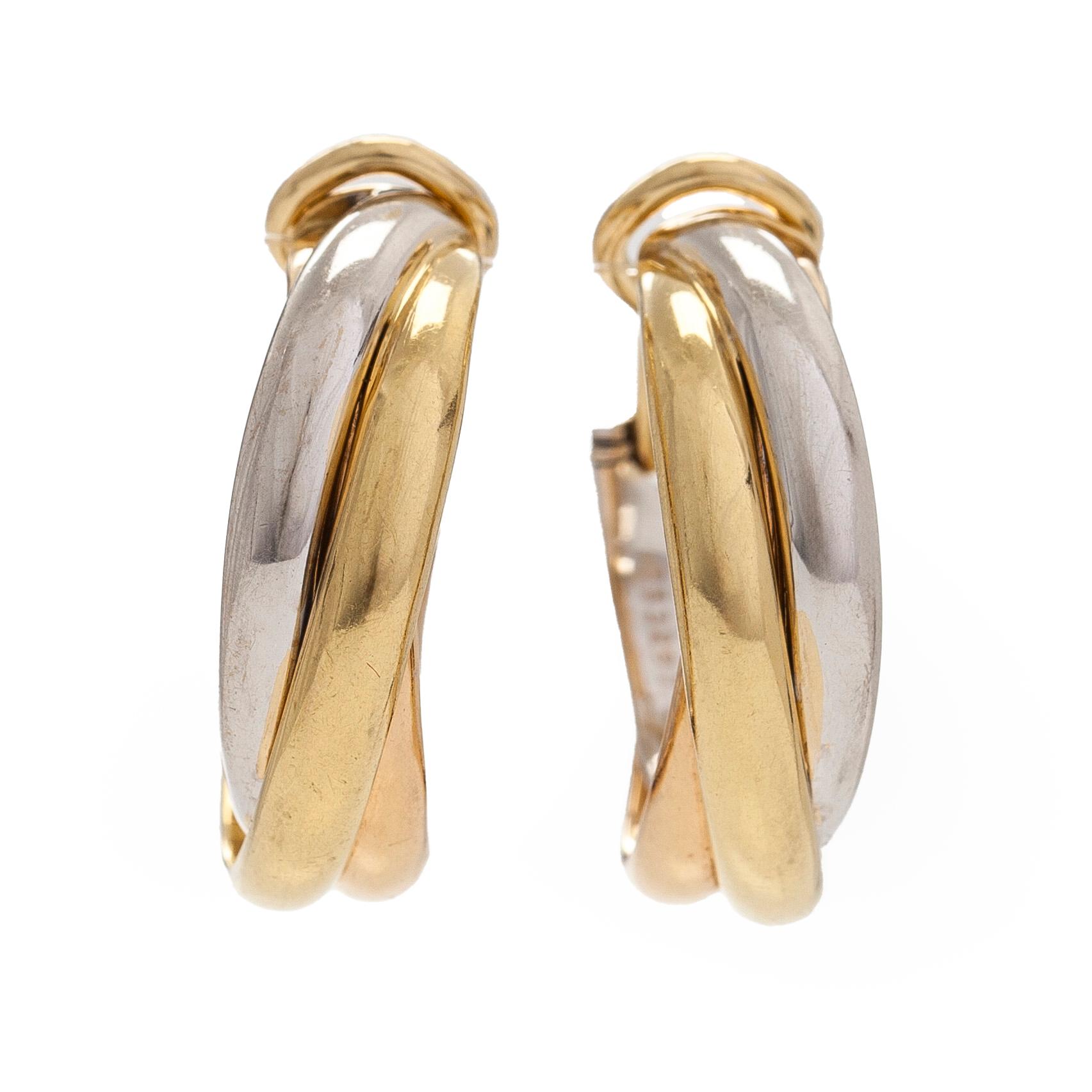 Cartier, örhängen, "Trinity", 18K guld.