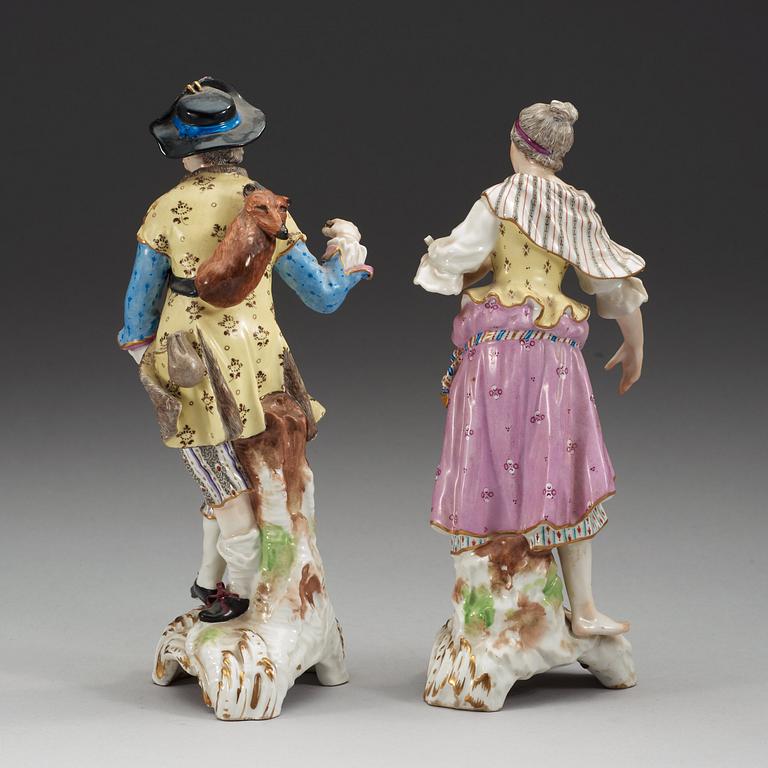 A pair of Berlin figures, 19th Century.