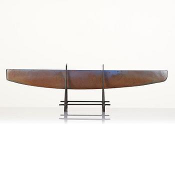 Bertil Vallien, a boat shaped sand cast glass sculpture,  Bullseye Glass Co., Portland, 1997.