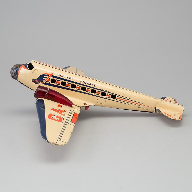 Mettoy Airways (UK) Tinplate Clockwork Airliner, ca 1950.