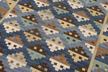 Märta Måås-Fjetterström, a carpet, 'Blå natt och dag', flat weave, c. 300 x 192 cm, signed MMF.