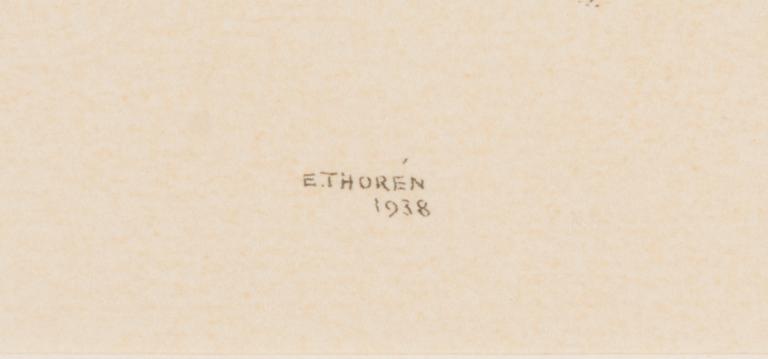 ESAIAS THORÉN, 3 kpl, litografeja, signeerattu ja päivätty E. Thorén 1935-38.