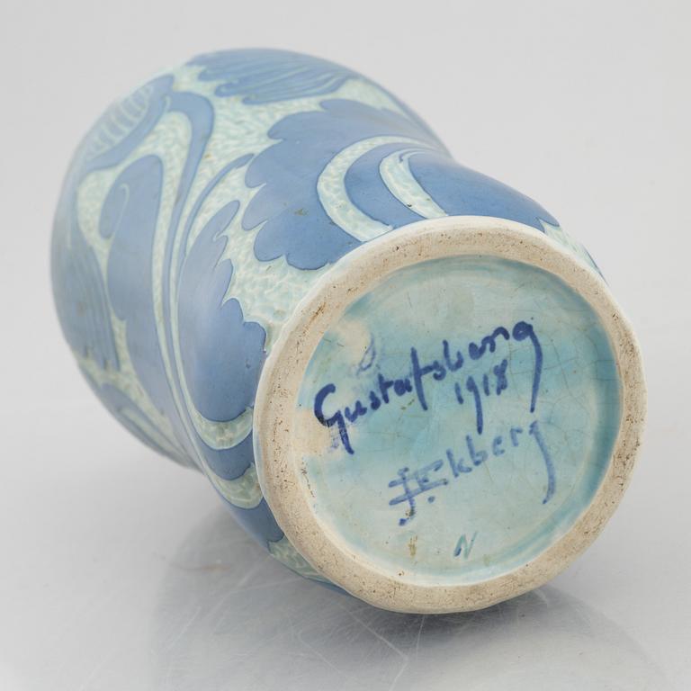 Josef Ekberg, a 'Sgraffito' creamware vase, Gustafsberg 1918.