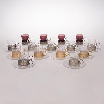 TIMO SARPANEVA, 15 glögglas på fat, "Tsaikka", Iittala.