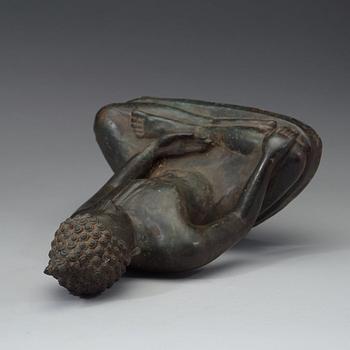 A seated bronze Buddha, Thailand, presumably Lanna, 15th/16th Century.
