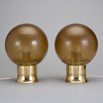 BORDSLAMPOR, ett par, Bergboms, 1970-tal.