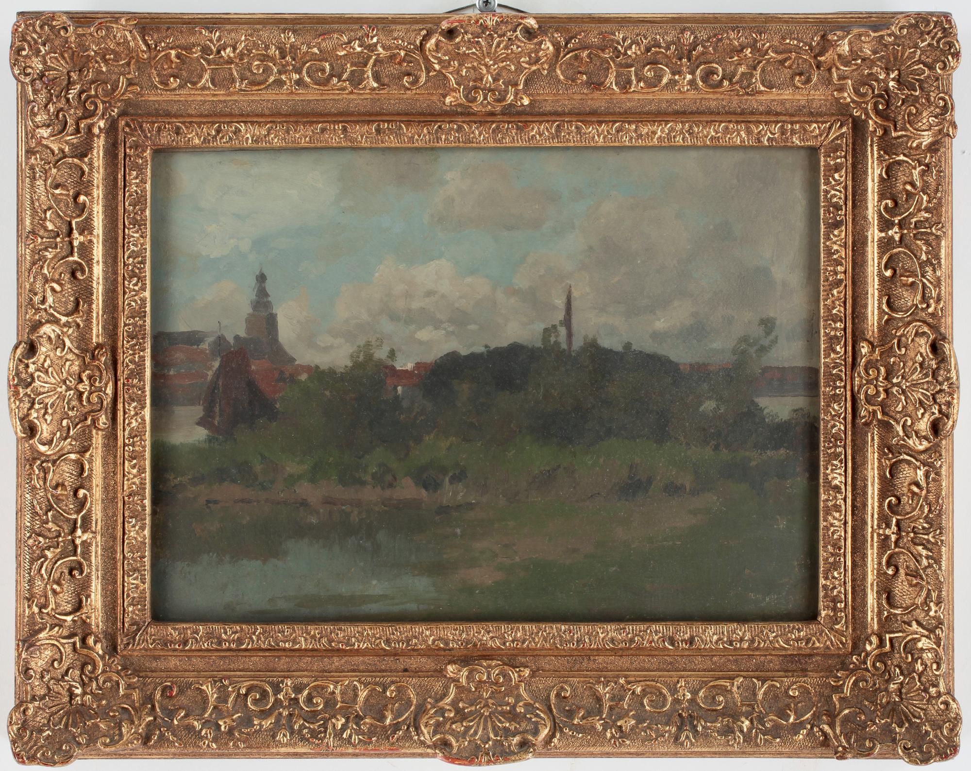 HERMANN BAISCH, tillskriven, olja på duk. Kvarlåtenskapsstämpel á tergo.