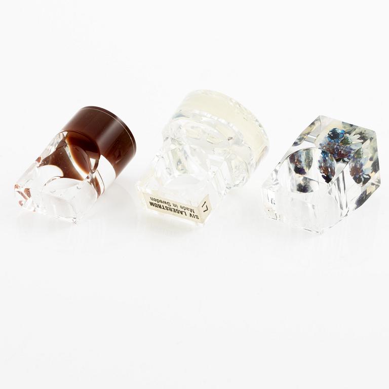 Siv Lagerström, three rings, acrylic plastic, 1970s.